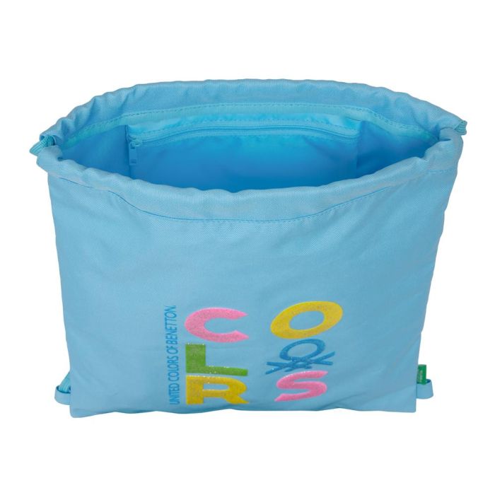Bolsa Mochila con Cuerdas Benetton Spring Azul cielo 35 x 40 x 1 cm 3 Bolsa Mochila con Cuerdas Benetton Spring Azul cielo 35 x 40 x 1 cm 3