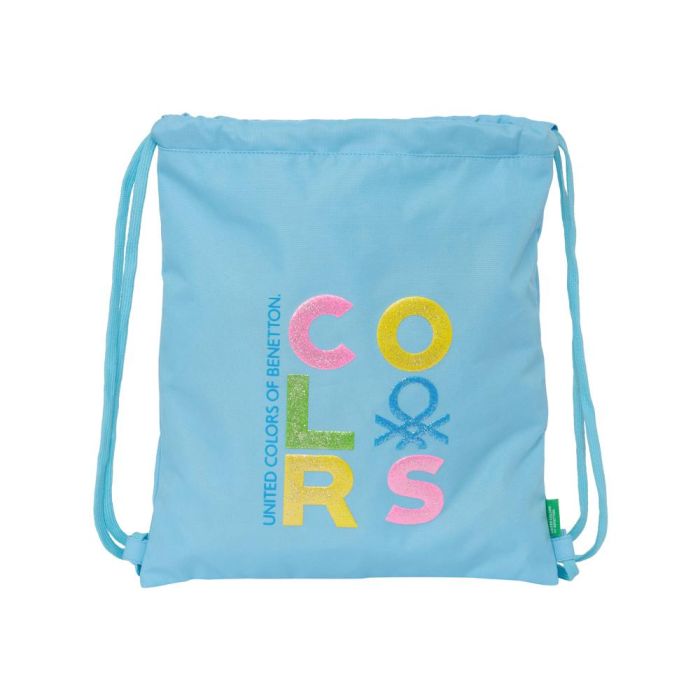 Bolsa Mochila con Cuerdas Benetton Spring Azul cielo 35 x 40 x 1 cm Bolsa Mochila con Cuerdas Benetton Spring Azul cielo 35 x 40 x 1 cm