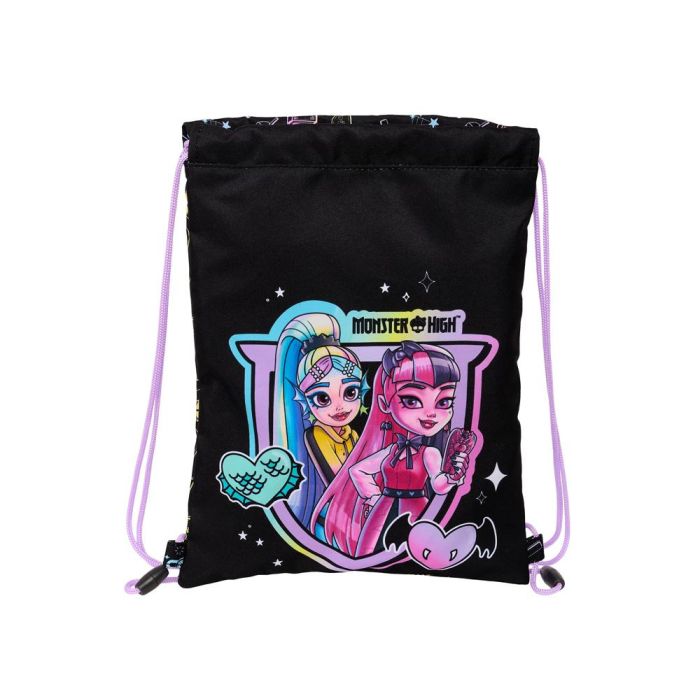 Bolsa Mochila con Cuerdas Monster High Negro 26 x 34 x 1 cm