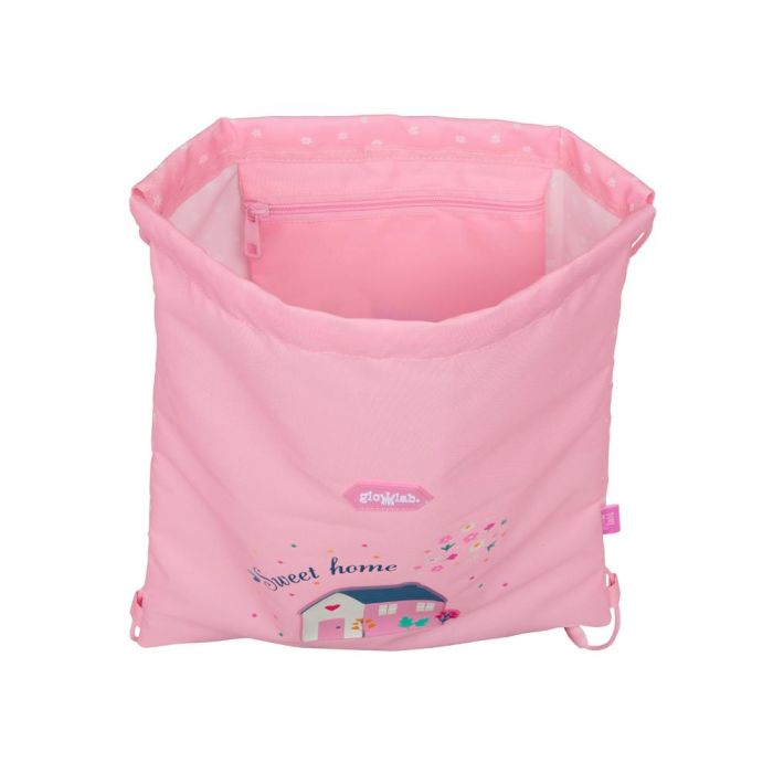 Bolsa Mochila con Cuerdas Glow Lab Sweet home Rosa 26 x 34 x 1 cm 3