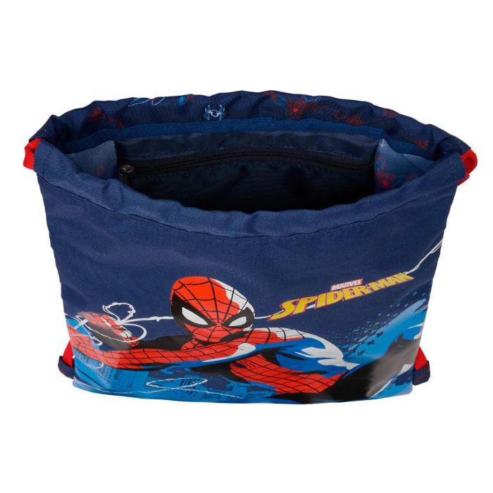 Bolsa Mochila con Cuerdas Spider-Man Neon Azul marino 26 x 34 x 1 cm 3