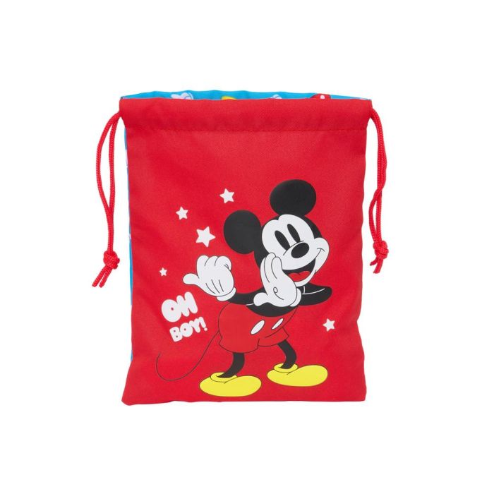 Portameriendas Mickey Mouse Clubhouse Fantastic 20 x 25 x 1 cm Saco Azul Rojo