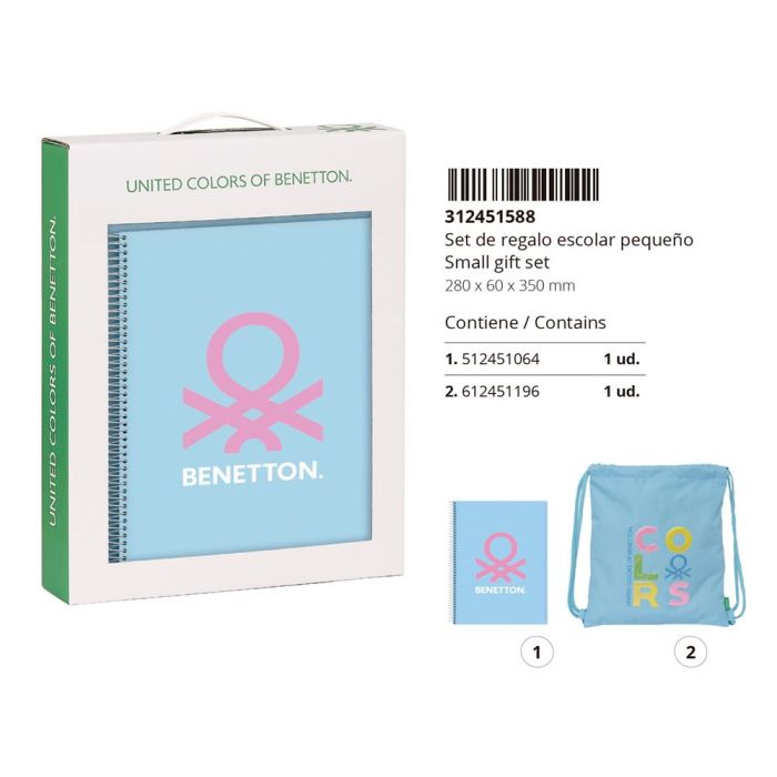 Set de Papelería Benetton Spring Celeste 2 Piezas 2