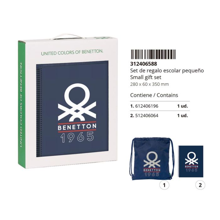 Set Regalo Pequeño Safta Benetton Varsity 60x280X350 mm 2