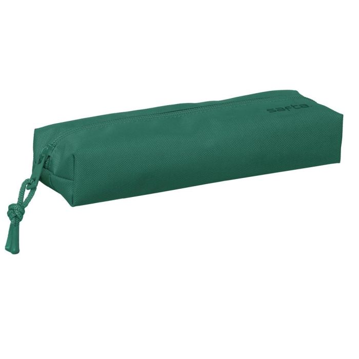 Bolso Escolar Portatodo Safta Rectangular Con Goma Elastica 22 cm Verde Oscuro