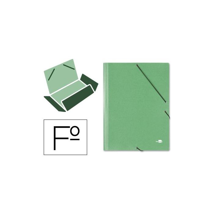 Carpeta Liderpapel Gomas Folio 3 Solapas Carton Simil Prespan Verde Carpeta Liderpapel Gomas Folio 3 Solapas Carton Simil Prespan Verde