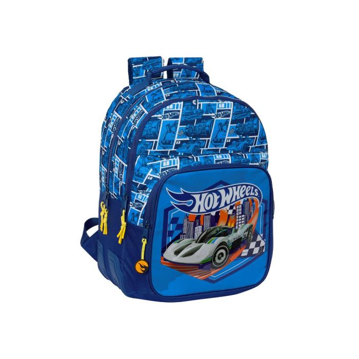 Mochila Safta Doble Con Cantoneras Adaptable A Carro Hot Wheels Sonny 420x320x150 mm