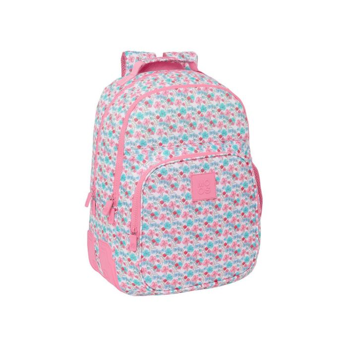 Mochila Safta Doble Con Cantoneras Adaptable A Carro Reciclado Moos Floresistente 420x320x150 mm