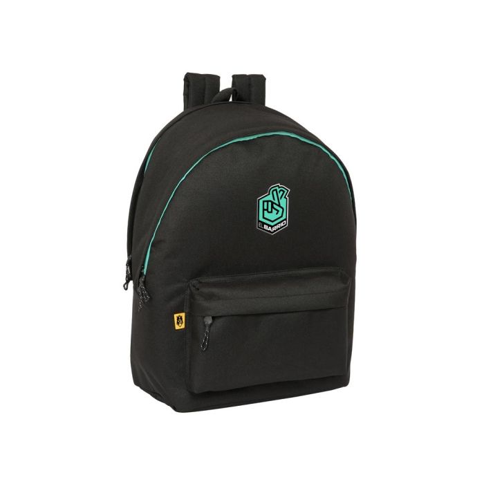 Mochila doble para portatil 15,6"+usb kings league "el barrio" 31x44x18 cm