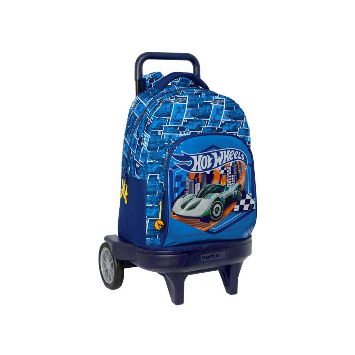 Mochila Safta Grande Con Ruedas Compact Evolution Extraible Hot Wheels Sonny 450x330x220 mm