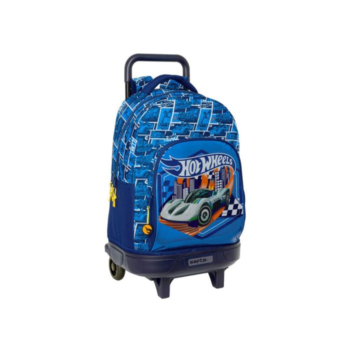 Mochila Safta Grande Con Ruedas Compact Extraible Hot Wheels Sonny 450x330x220 mm