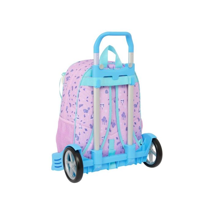 Mochila Escolar con Ruedas Frozen Cool days Violeta Azul cielo 33 x 42 x 14 cm 1