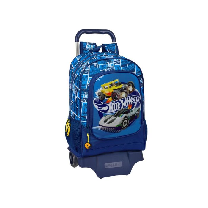 Mochila Safta Mod. 522 Con Carro 905 Hot Wheels Sonny 420x320x150 mm