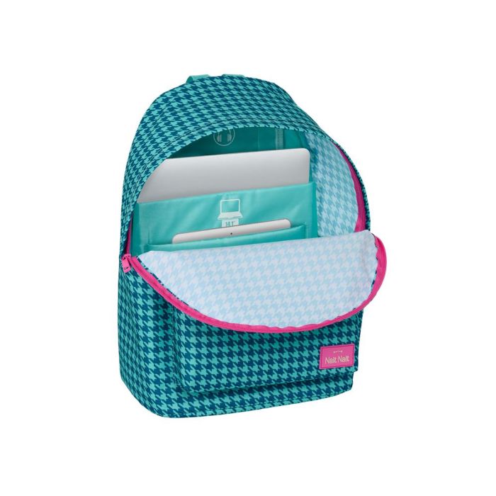 Mochila Safta Para Portatil 14,1-' Nait Nait Pata De Gallo Verde 410x310X160 mm 2