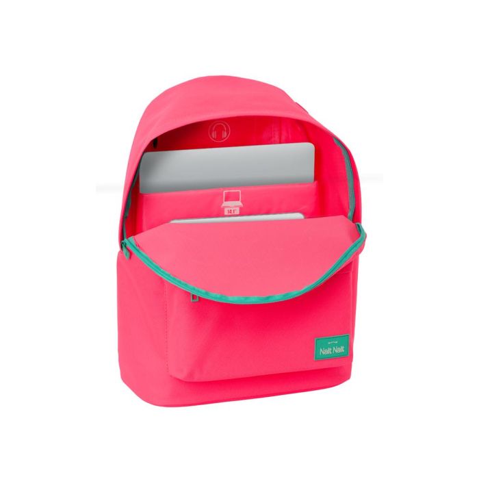 Mochila Safta Para Portatil 14,1-' Nait Nait Rosa Fluor 410x310X160 mm 3