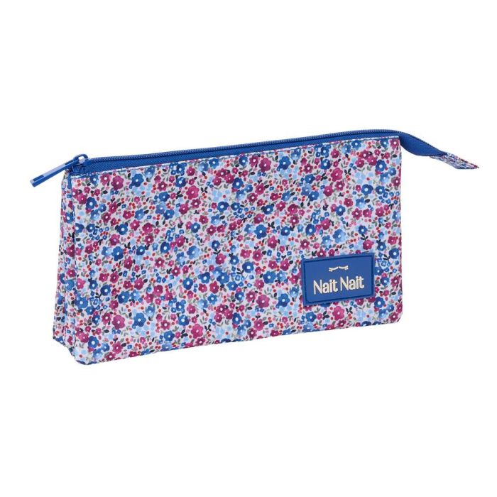 Bolso Escolar Portatodo Safta Triple Nait Nait Floresistente Coimbra Azul 120x220x30 mm