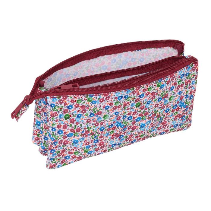 Bolso Escolar Portatodo Safta Triple Nait Nait Floresistente Coimbra Burdeos 120x220X30 mm 2