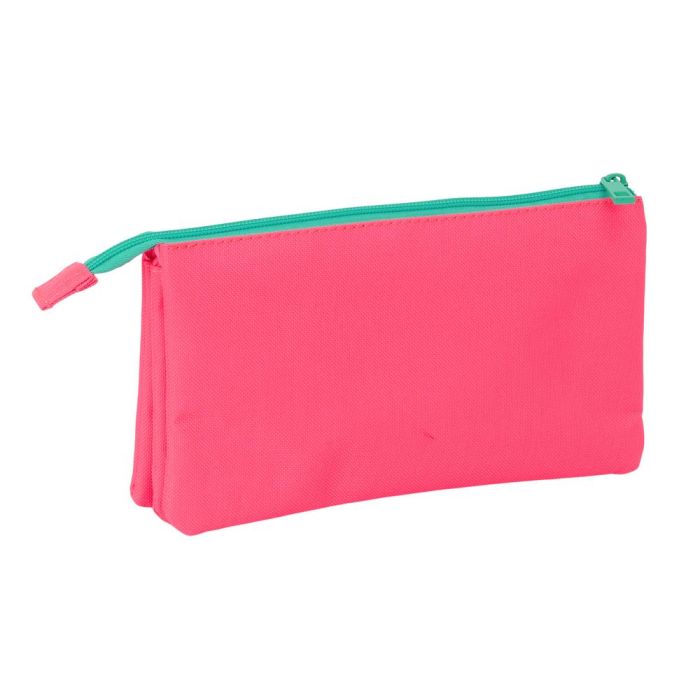 Bolso Escolar Portatodo Safta Triple Nait Nait Rosa Fluor 120x220X30 mm 1