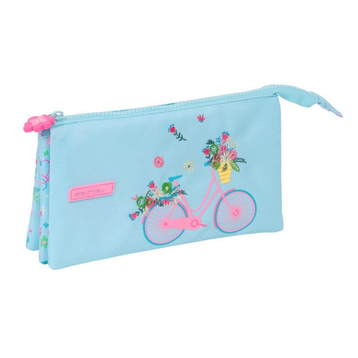 Bolso Escolar Portatodo Safta Triple Reciclado Safta Bicicleta 120x220X30 mm