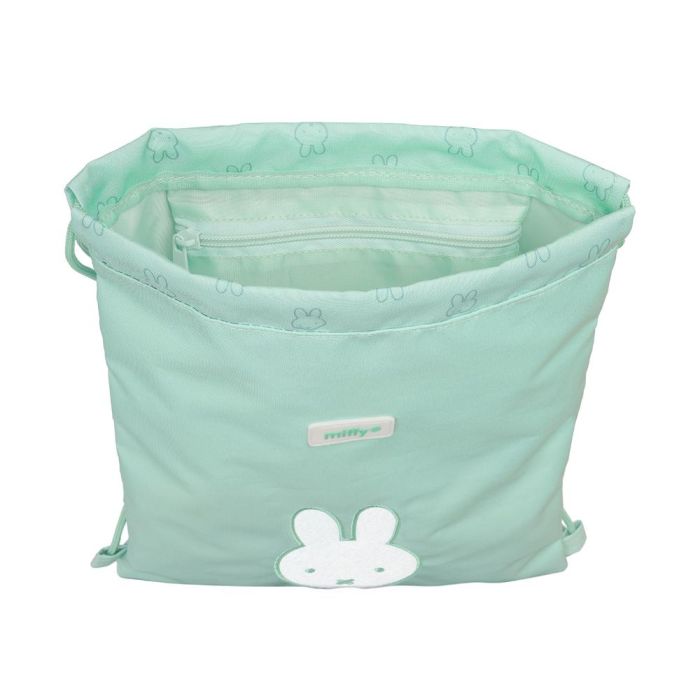 Saco Plano Safta Junior Reciclado Y Repelente Agua Miffy Menta 340x260X10 mm 3