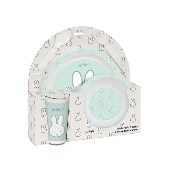 Set De Platos Cubiertos Y Vaso Safta Miffy Menta 260x260X90 mm 6