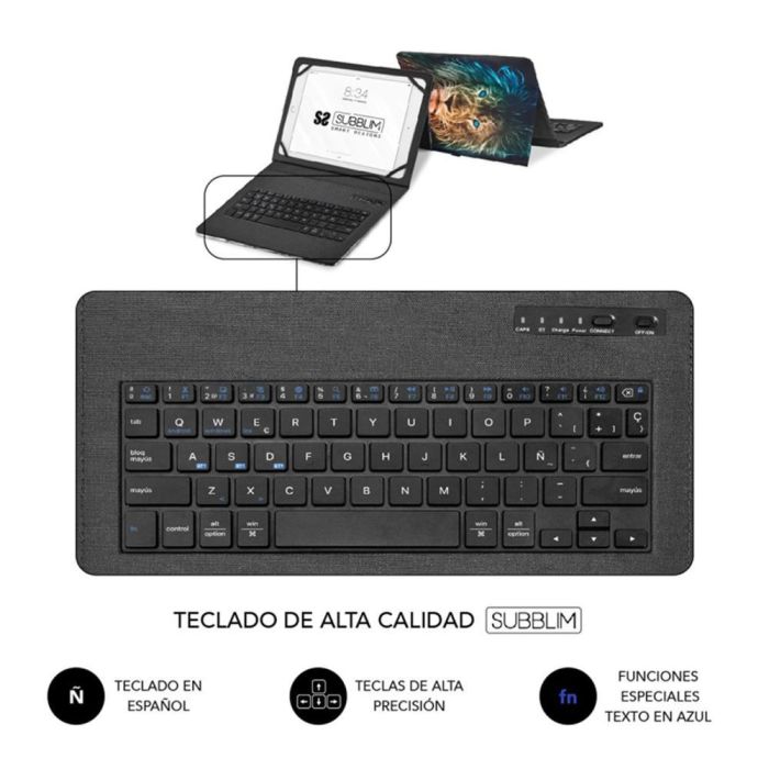SUBBLIM funda de tablet con teclado bluetooth Keytab Pro BT Trendy Leon 2