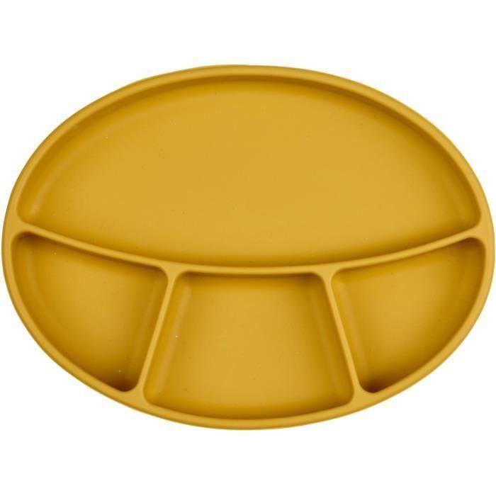 Plato con ventosa - THERMOBABY - Silicona - Amarillo Miel - Compartimentado y antideslizante 5 Plato con ventosa - THERMOBABY - Silicona - Amarillo Miel - Compartimentado y antideslizante 5