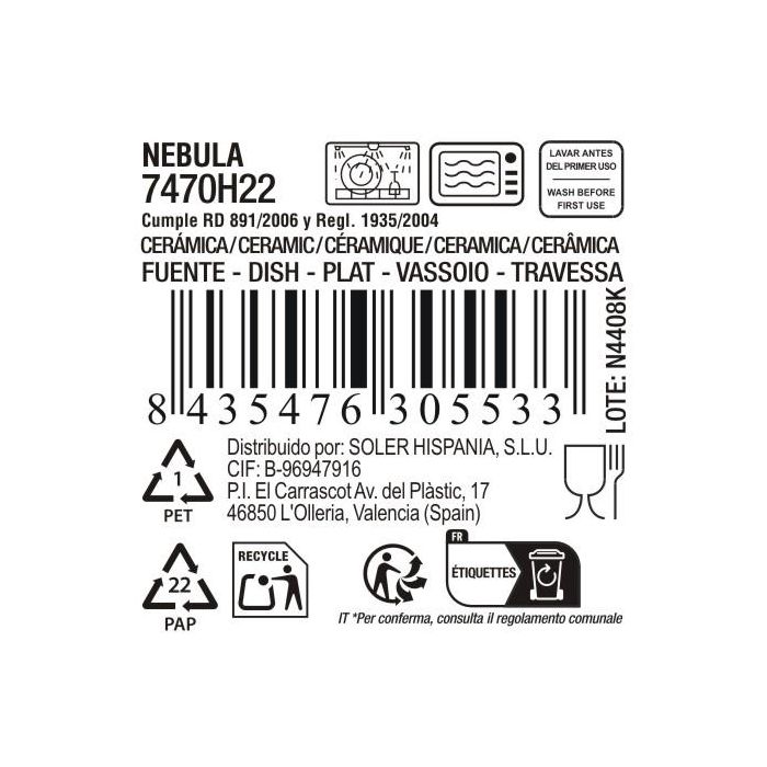 La Mediterranea Fuente Oval Nebula 33.5 x 15 cm 3