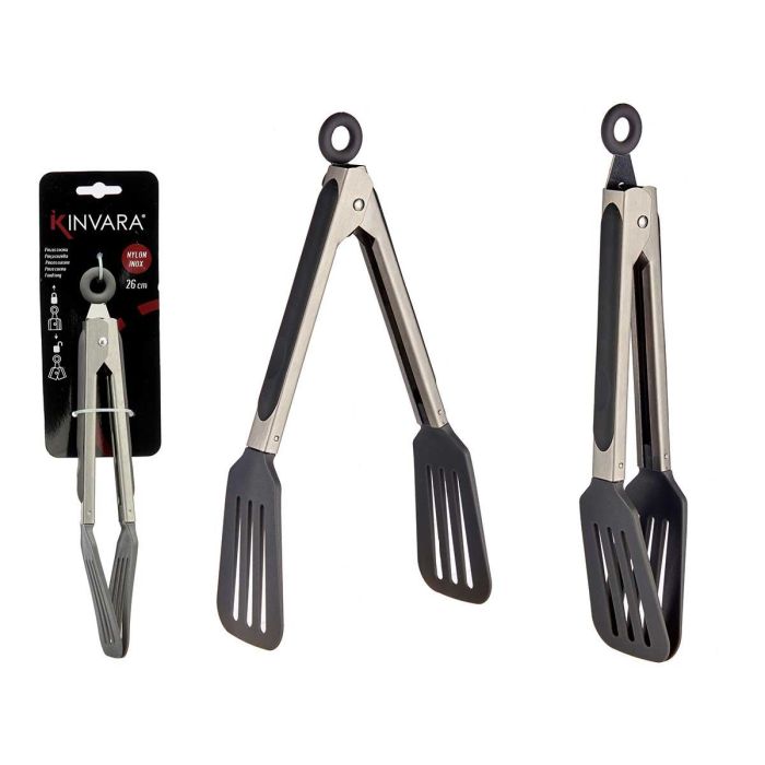 Kinvara Pinza de Cocina de Nylon y Acero Inoxidable Gris 26 cm (36 Unidades)