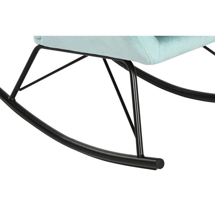 Mecedora Home ESPRIT Negro Azul cielo Poliéster Metal 68 x 90 x 92 cm 4