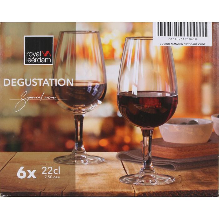 Royal Leerdam - Set de 6 Copas Catavinos "Degustation", 22 cl, Cristal para Vino