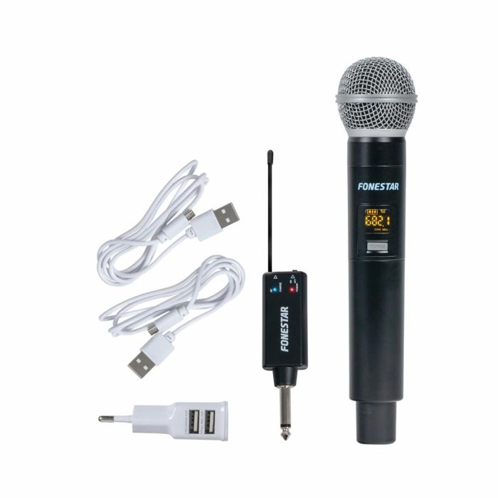 Fonestar sistem IK-166 Micrófono Inalambrico UHF de Mano con Receptor Jack 6'3mm Mono 1