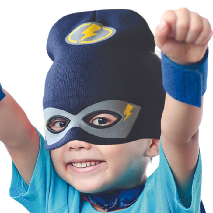 Sensly Gorro Infantil Superhéroe-Gato con Antifaz Talla Única El borde al desdoblarse se convierte en antifaz 4