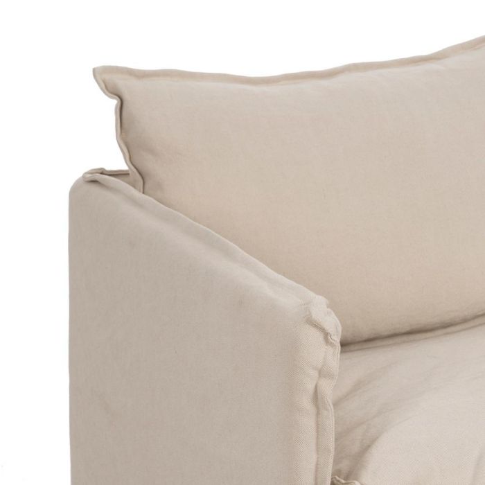 Sofá 2 Plazas Crema Tejido-Madera 180 X 97 X 89 cm