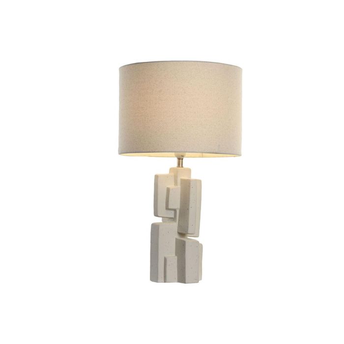 DKD Home Decor Lámpara Sobremesa Urban Cerámica Poliéster Crudo 38x66x38 cm E27 Abstracta Geométrica 4 DKD Home Decor Lámpara Sobremesa Urban Cerámica Poliéster Crudo 38x66x38 cm E27 Abstracta Geométrica 4