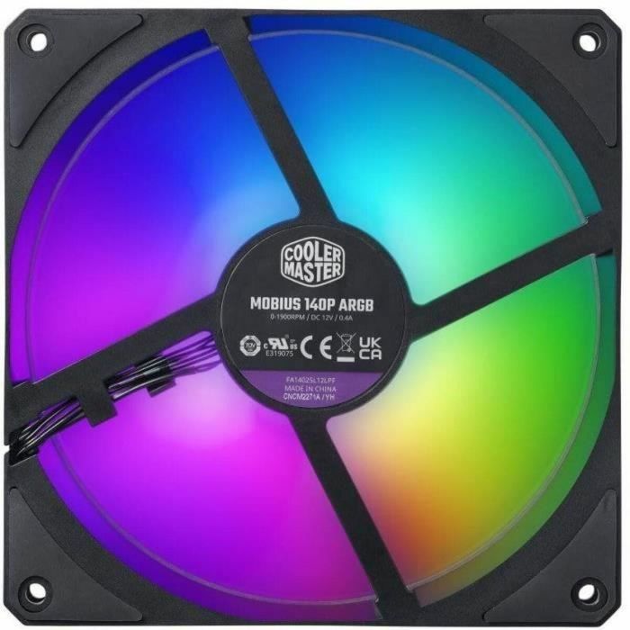 Cooler Master Mobius 140P ARGB Ventilador para PC 14 cm 1900 rpm Negro 1 Cooler Master Mobius 140P ARGB Ventilador para PC 14 cm 1900 rpm Negro 1