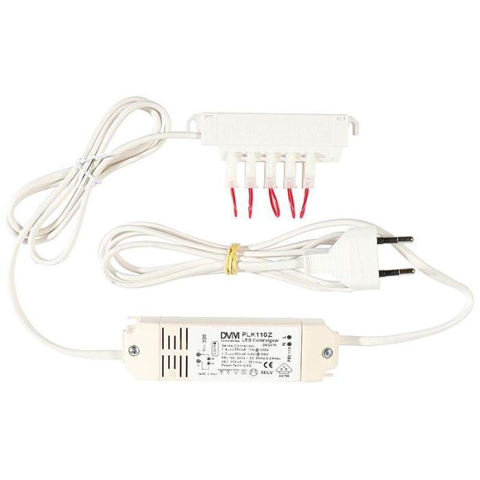 Herrajes Alk PLK Transformador LED Intensidad Constante 350mA 1-9W 220-240V Acodado con Cable y Regleta