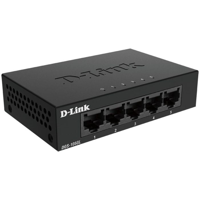 D-Link DGS-105GL Switch de Red Gigabit Ethernet 5 Puertos, 10 Gbps, Plug & Play, Metálico, Silencioso y Eficiente 2