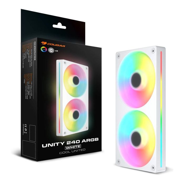 Cougar Unity240-FB CF-UN240RW-RGB Ventilador Líquido 240mm ARGB PWM Blanco - 2 Ventiladores Reversos de 120mm, FDB, 700-1600 RPM 4