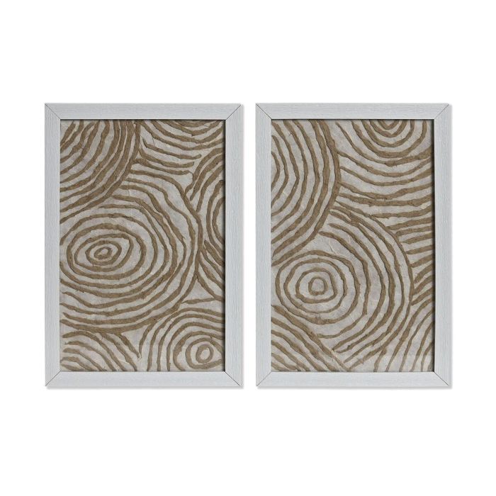 Cuadro Moderno DKD Home Decor Natural Blanco 2 x 30 x 20 cm Set de 2 Cuadro Moderno DKD Home Decor Natural Blanco 2 x 30 x 20 cm Set de 2