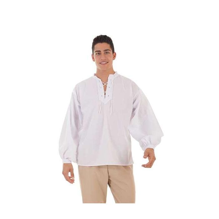 Disfraz adulto camisa medieval blanca 50%cot 50%pol t-l talla l