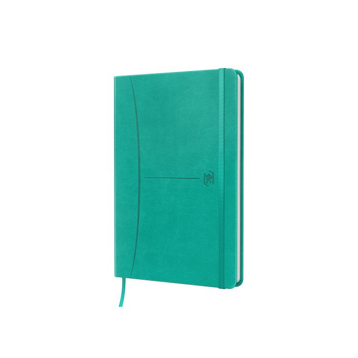 Oxford Cuaderno Cosido Signature 104H A5 Dots 5x5 Cierre C-Goma Tapa Extradura Turquesa