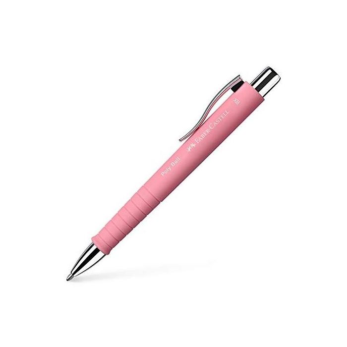 Faber castell bolígrafo poly ball xb recargable tendencia rosa blister