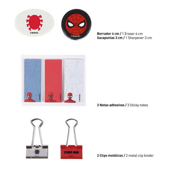 Set papelería escolar spiderman 6 Set papelería escolar spiderman 6