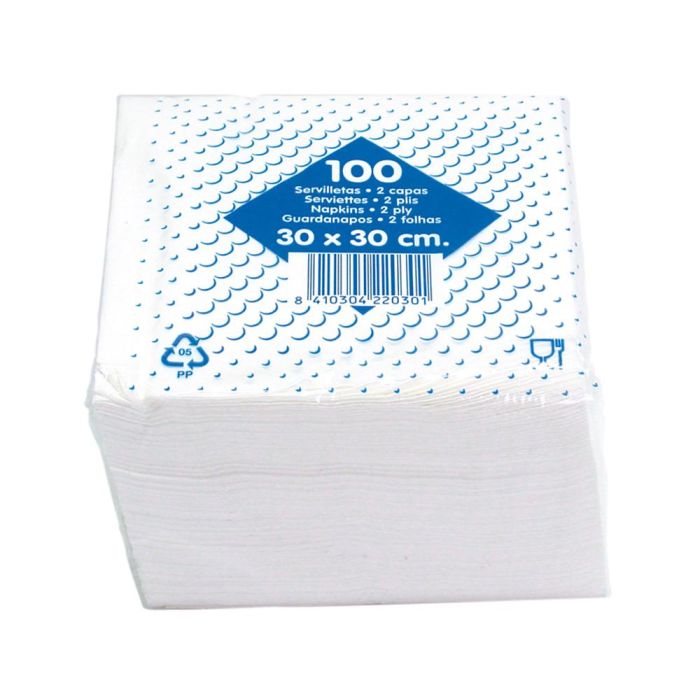 Gc Servilletas 2 Capas 30x30 Pasta Fsc Pack 100 Unidades Blanco 1