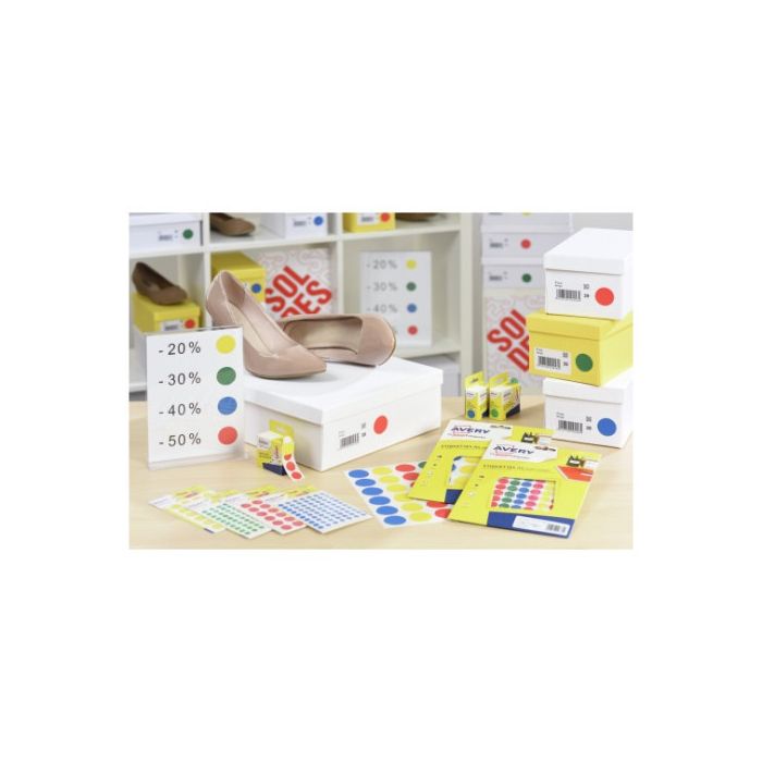 Avery PSA08B etiqueta autoadhesiva Alrededor Permanente Azul 490 pieza(s) 3