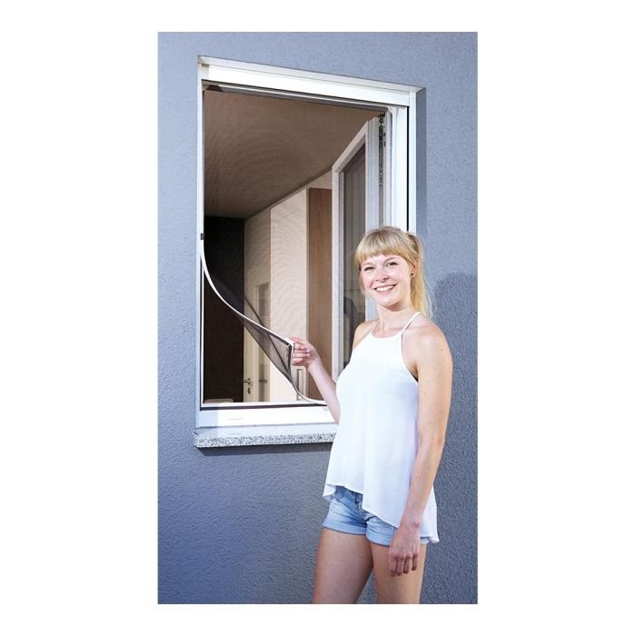Schellenberg Mosquitera con marco magnético blanco 120x120cm, fibra de vidrio, montaje sin taladrar, 8mm de profundidad 1