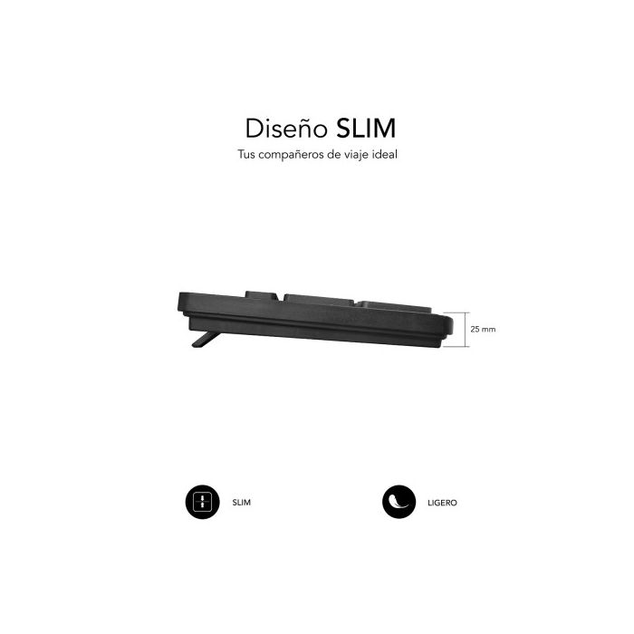 SUBBLIM Teclado Ergonómico Business Slim Silencioso con cable USB 2