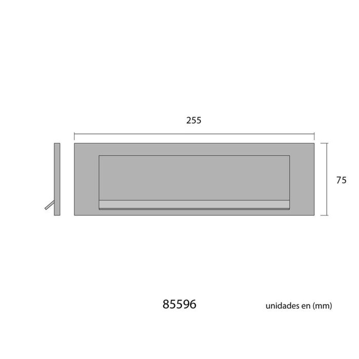 Edm Placa buzón de aluminio plateado 25,2 x 7,5 cm, abertura 20 x 4,5 cm 1