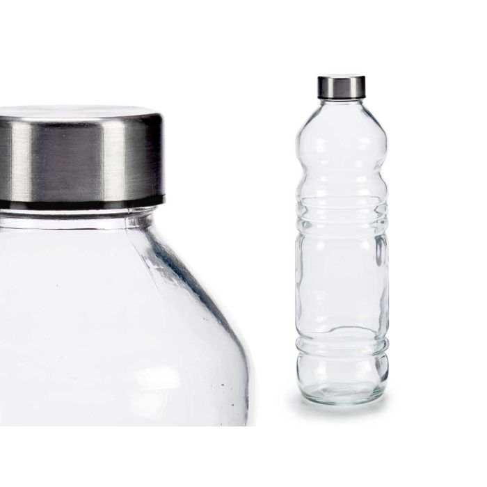 Botella de Cristal Vivalto 1100 ml - 8x31x8 cm, Transparente y Plata (18 Unidades) 1 Botella de Cristal Vivalto 1100 ml - 8x31x8 cm, Transparente y Plata (18 Unidades) 1